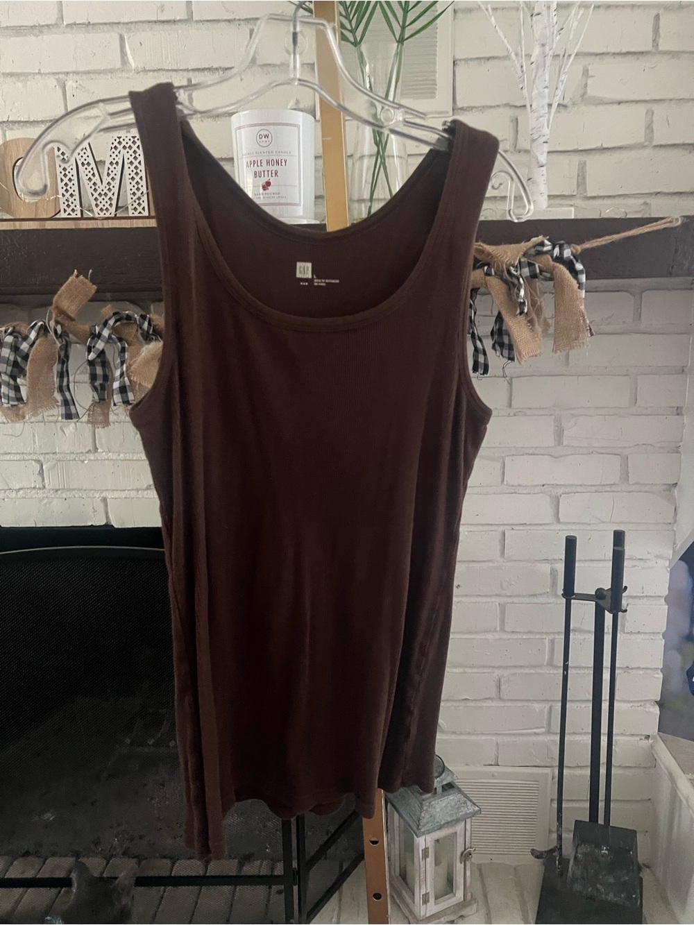 GAP Women's Scoop Neck Tank Top - Dark Brown